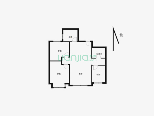 世界公元低价三居，简单装修，看房方便-户型图