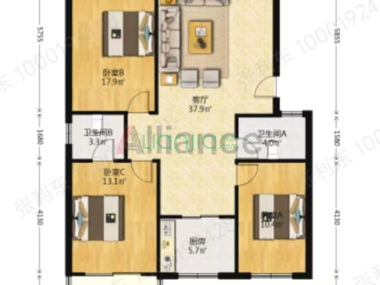 南北通透格局 通风性好 楼层好 采光充足 配套设施齐-户型图