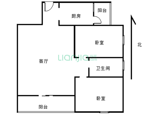 三贤公园小区弘乐府二期，电梯套二纯素颜房-户型图