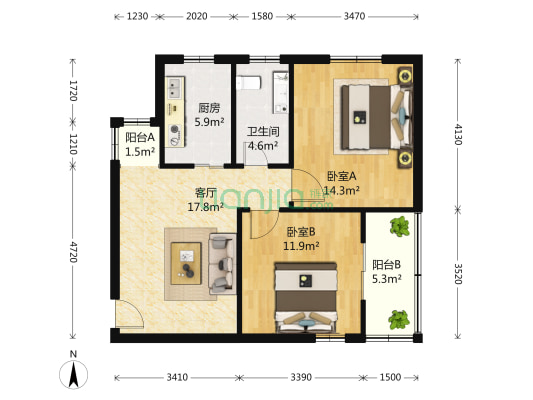 乐都路23号 2室1厅1卫 0平方