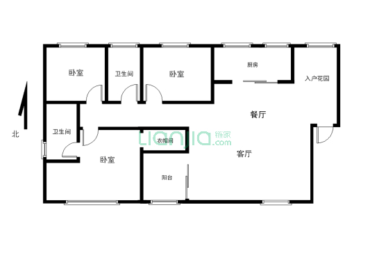 荣邦花园125平三室两厅两位  精装修带车位可贷款-户型图