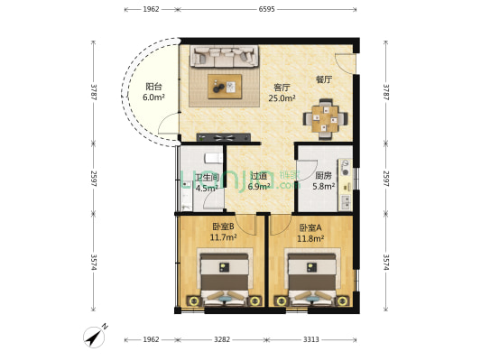 24区住宅楼 2室1厅1卫 87平方