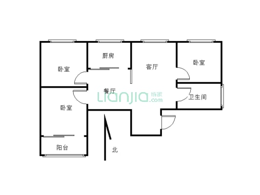 瑞鑫苑~108平3室有证满2年简单装修 看房方便-户型图