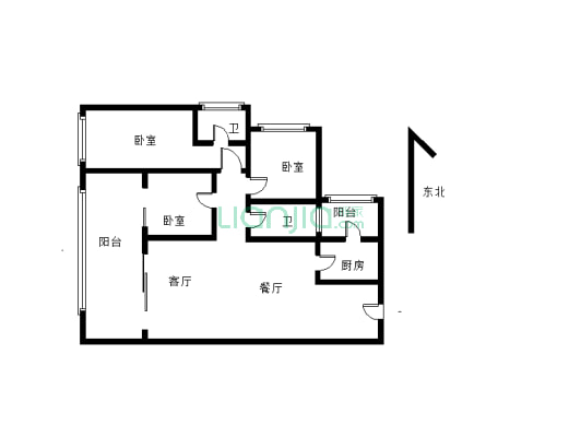 天鹅堡二期 3室2厅 西-户型图