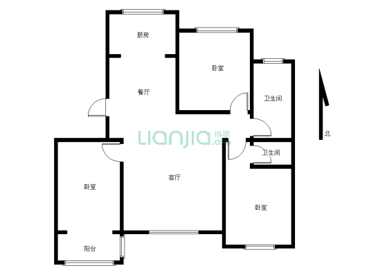 花半里小区 3室2厅 交通便利 小区适合居住-户型图