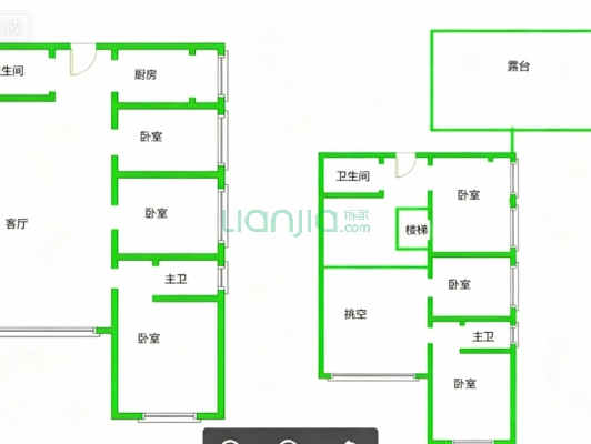 鼓楼新城 5室2厅 南 北-户型图