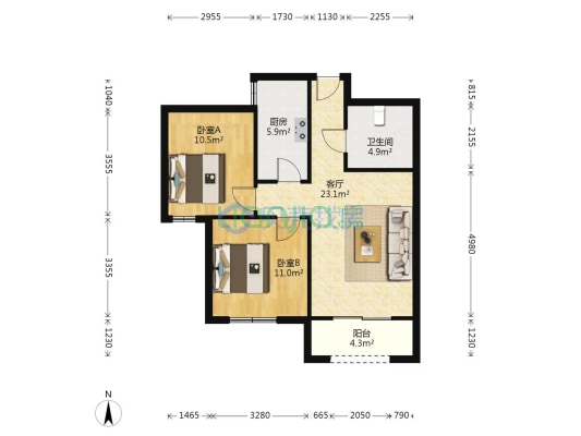 此房房本在手 景观高层 户型通透 视野采光好-户型图