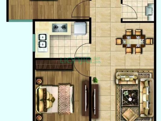 金域中央 2室2厅 南-户型图