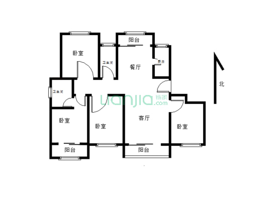 四室两厅两卫，小区环境干净舒适适合居住-户型图