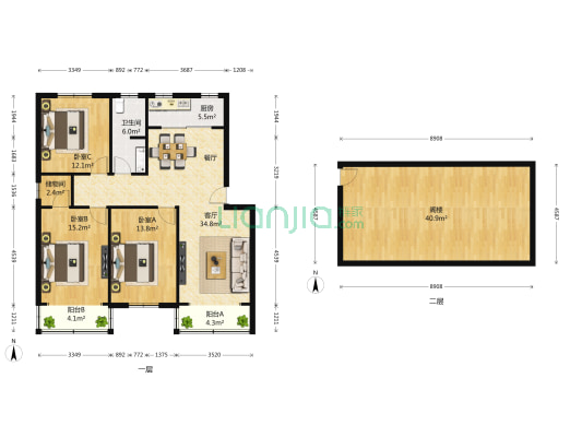 板仓街206号 3室1厅1卫 134平方
