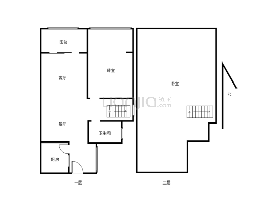 滨江浅水湾江景跃层4房，产权满2年看房方便-户型图