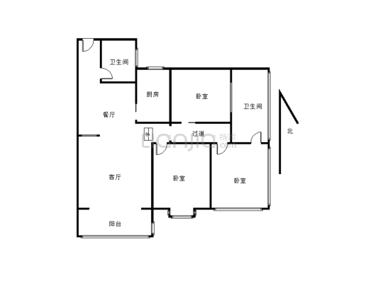 滨海名城 3室2厅2卫 地段好 出行方便 诚意出售-户型图