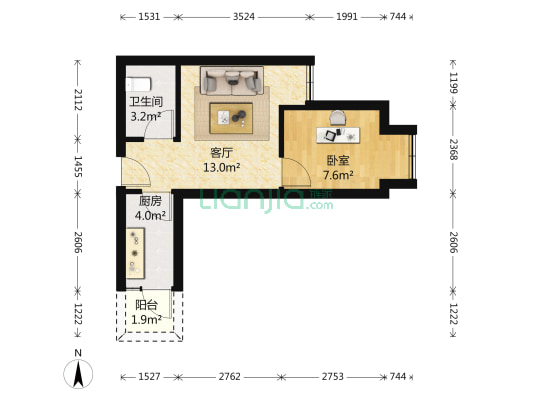 英伦金沙 1室1厅1卫 39平方