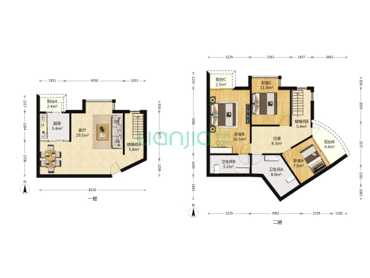 水岸丽舍 3室1厅2卫 152平方