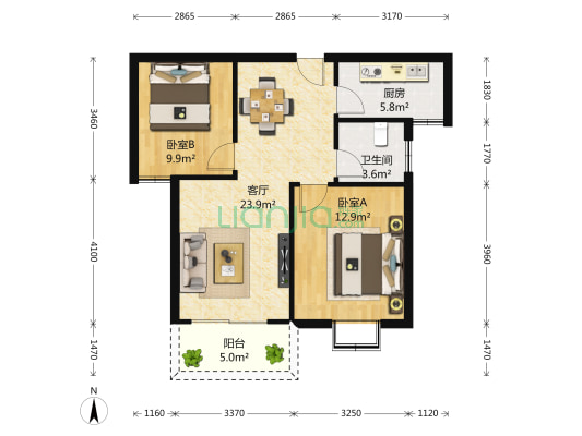 精品两房 精装修，拎包入住交通便利