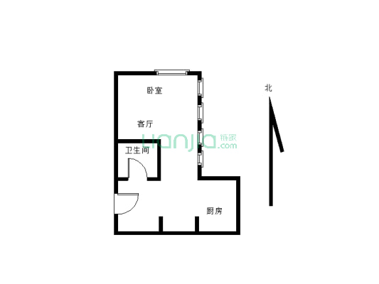 帝豪SOHO ，租金稳定，电梯5楼，1室1厅-户型图