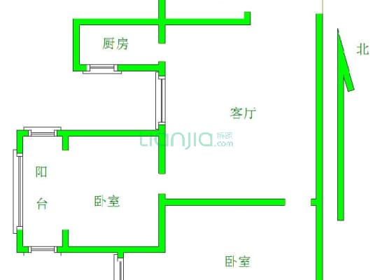 富丽佳园 2室2厅 东 西-户型图