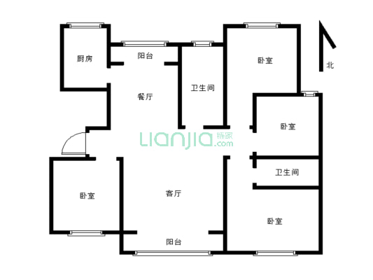 凤凰城二期洋房 150平米四室 业主更名 可贷款-户型图