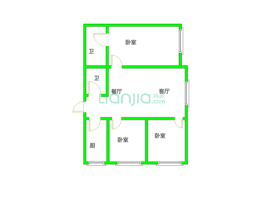 惠友旺角 3室2厅 东南-户型图