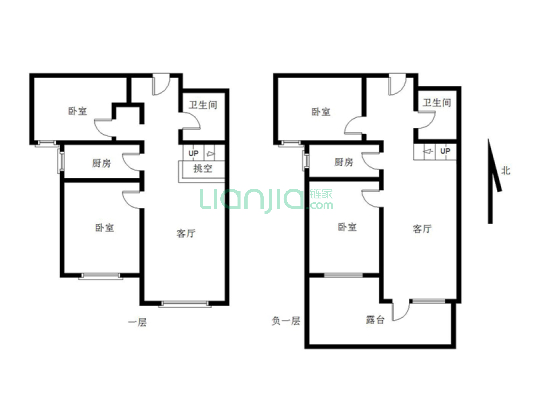 K2狮子城北区 2室2厅 南-户型图