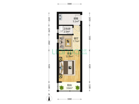利西路125弄 1室1厅1卫 42平方
