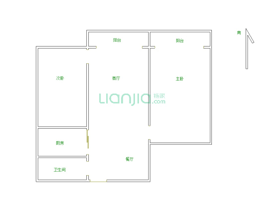 天保馨悦湾，精装两居，三羊开泰-户型图