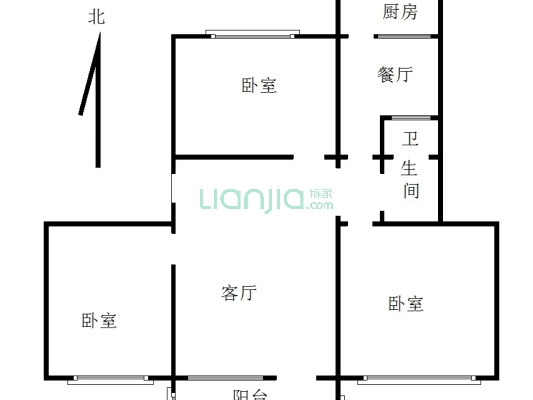 东安小区 3室2厅 南 北-户型图