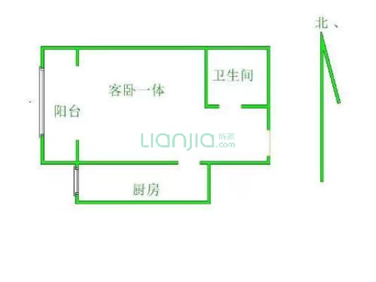 秀兰新畿辅 1室1厅 西-户型图