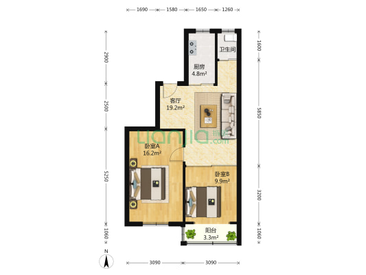 六里二村 2室1厅1卫 0平方