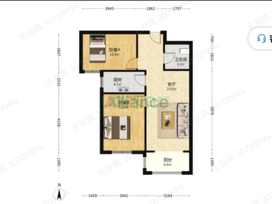 人车分流小区环境好绿化面积大生活配套齐全-户型图