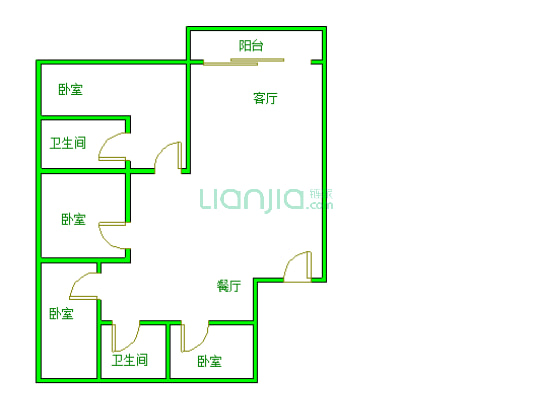 龙威花园 3室2厅 南