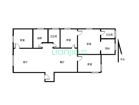 住家装修，房子保养得好，电梯房全中庭使用面积大-户型图