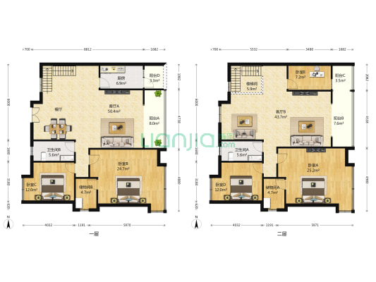 新里柏仕公馆 5室2厅2卫 219平方