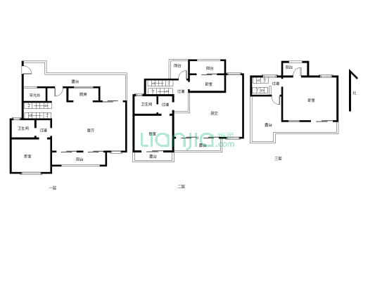 上三层地下2层，使用面积300平以上，不临主路，看中庭-户型图