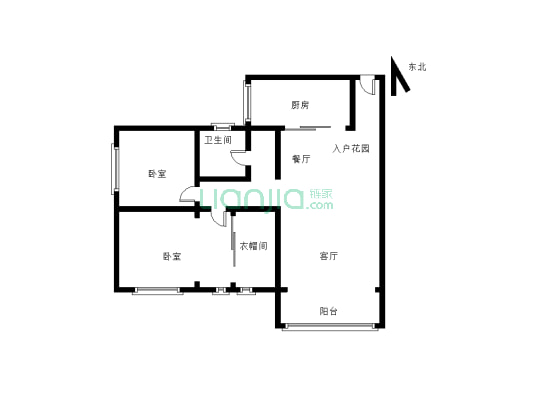上江北 锦园小区 三室两厅一卫  带楼顶 急售-户型图