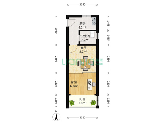 万航渡路433弄 1室1厅1卫 41平方
