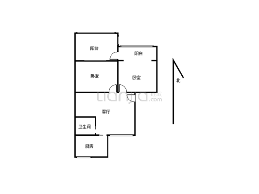 两室的小户型，低楼层，可停车，离花果山紫云公园近-户型图
