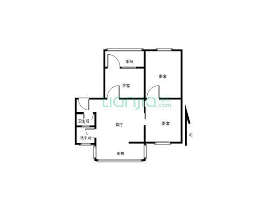 五十一简装三室低楼层，看房方便-户型图
