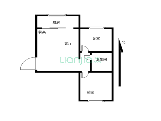 此房两室一厅一卫，不是顶楼，看房联系-户型图