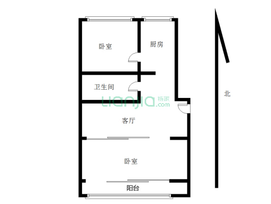 平安小区步梯4楼 简单装修 拎包入住-户型图
