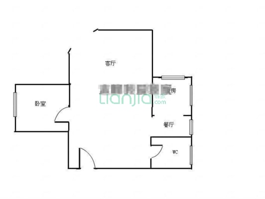 亚兴国际 住宅产权 一室一厅格局-户型图