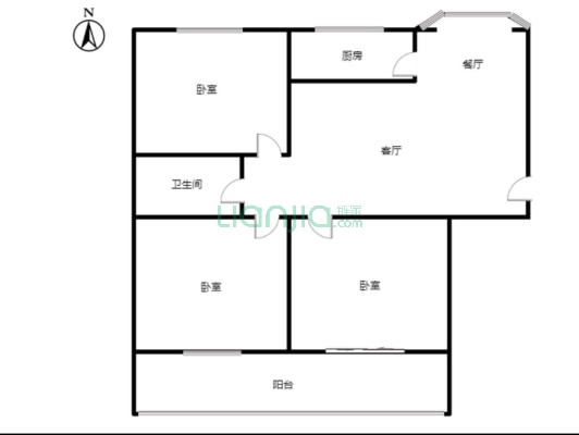 德信公园旁  集中供暖社区 名流五期低楼层 价格可谈-户型图