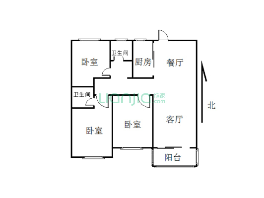 九龙广场 133平 精装 3室2厅2卫 有证有暖 稳定出售-户型图