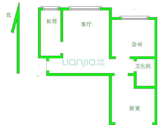 枫林花溪 2室1厅 南 北-户型图