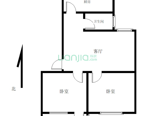 建东小区建行楼房龄新两室两厅有证有暖单独车棚一间-户型图