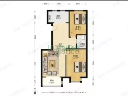 天地新城，满二，低楼层，精装修双语片区小区环境优美-户型图