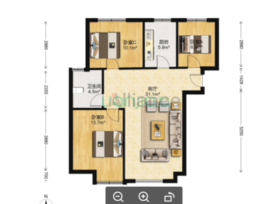 南北通透，小区环境优美，绿化高，出京进京很方便-户型图