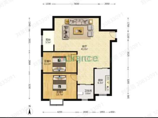 南关房本满二配套齐全大户型三世同堂-户型图