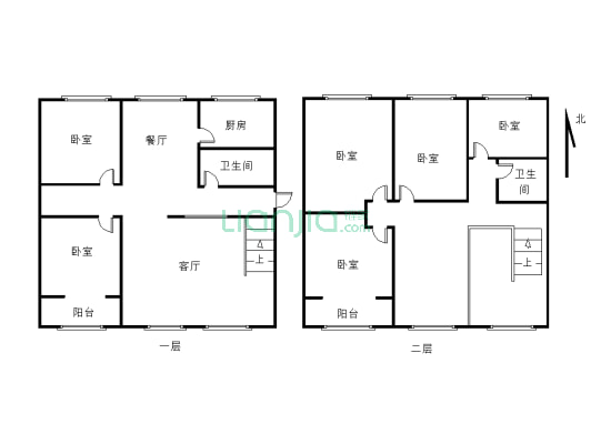 老城地段，靠摩尔天成5室3厅中新建材市场宿舍-户型图