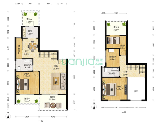 风雅乐府 3室2厅2卫 134平方